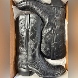 Lucchese Western Leather- crocodile Boots